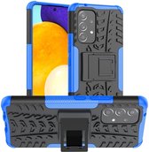 Hoesje Hybride Back Cover Kickstand Blauw Geschikt voor Samsung Galaxy A53