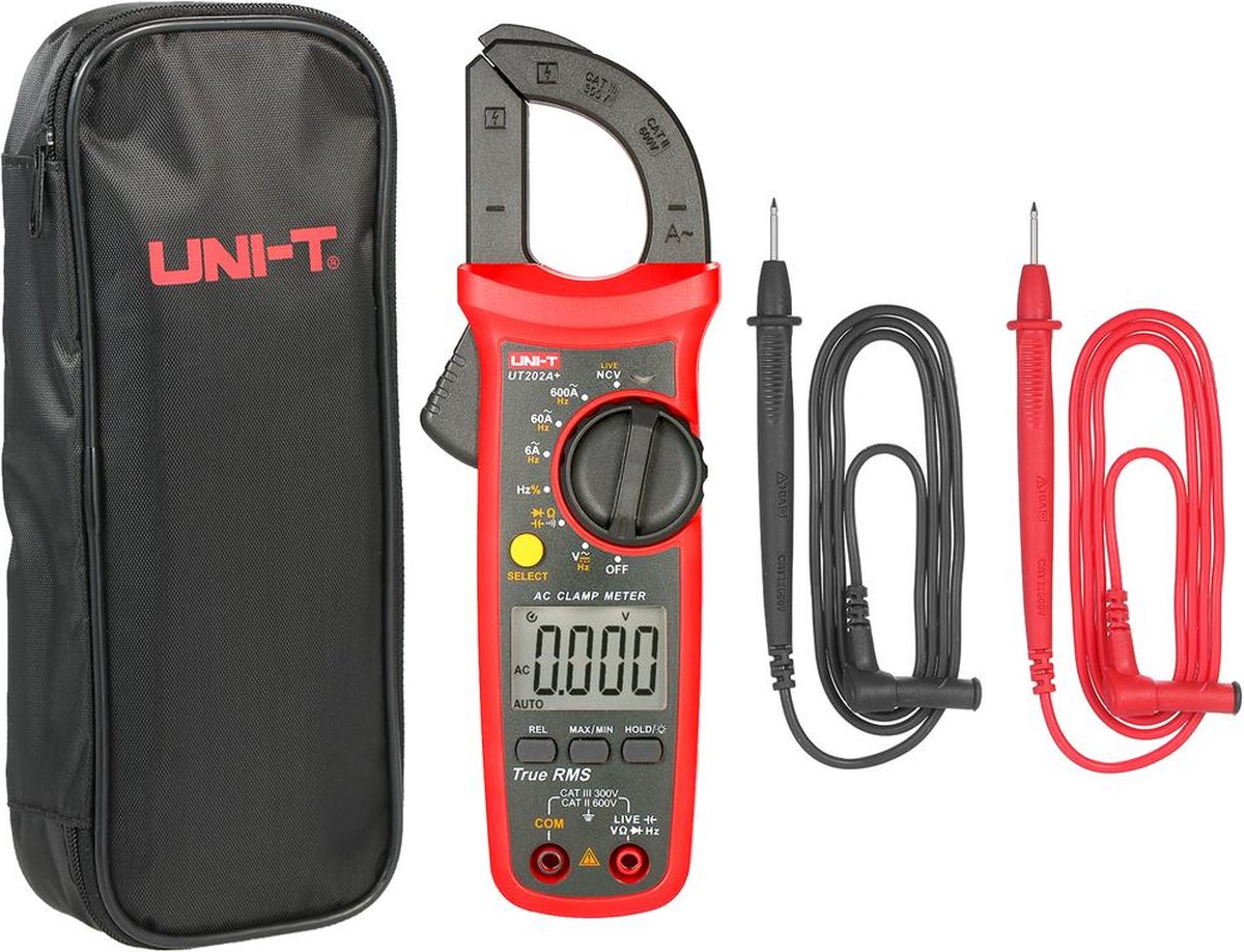 UNI-T UT202A+ Digitale Mulitmeter True RMS Digitale Klem Multimeter Ampèretang Stroomtang