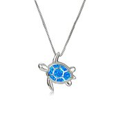 Bijoux by Ive - Ketting met hanger - Collier -  Schildpad - Blauw