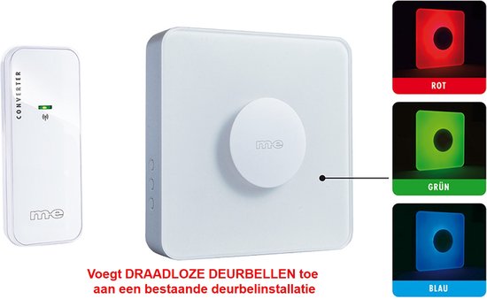 Draadloze deurbelset voor koppeling aan bestaande deurbelinstallatie - M-E Bell-340 41162 — afbeelding 2
