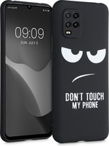 kwmobile telefoonhoesje compatibel met Xiaomi Mi 10 Lite (5G) - Hoesje voor smartphone in wit / zwart - Don't Touch My Phone design