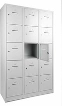 Lockerkast SHC met 5 deuren voorzien van brievensleuf in aluminium met cilinderslot