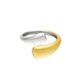 Cosmos Jewels - Waterproof verstelbare goud met zilveren RVS ring