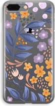 Case Company® - iPhone 8 Plus hoesje - Flowers with blue leaves - Soft Case / Cover - Bescherming aan alle Kanten - Zijkanten Transparant - Bescherming Over de Schermrand - Back Cover