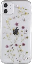 Casies Apple iPhone 12 / 12 Pro gedroogde bloemen hoesje - Dried flower case - Soft case TPU droogbloemen