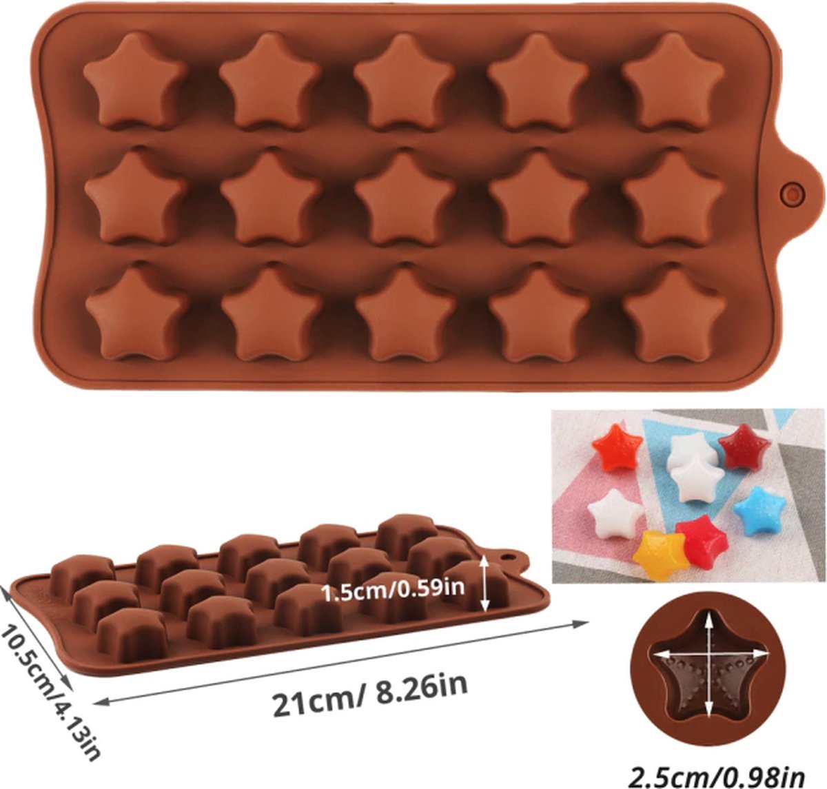 Chocoladevorm - Chocolademal - Chocolatier - Siliconen mal - Ster