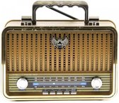 Draagbare Retro Vintage Radio- Oplaadbaar- Bluetooth- FM/AM/MW- USB SD-TF ingang.