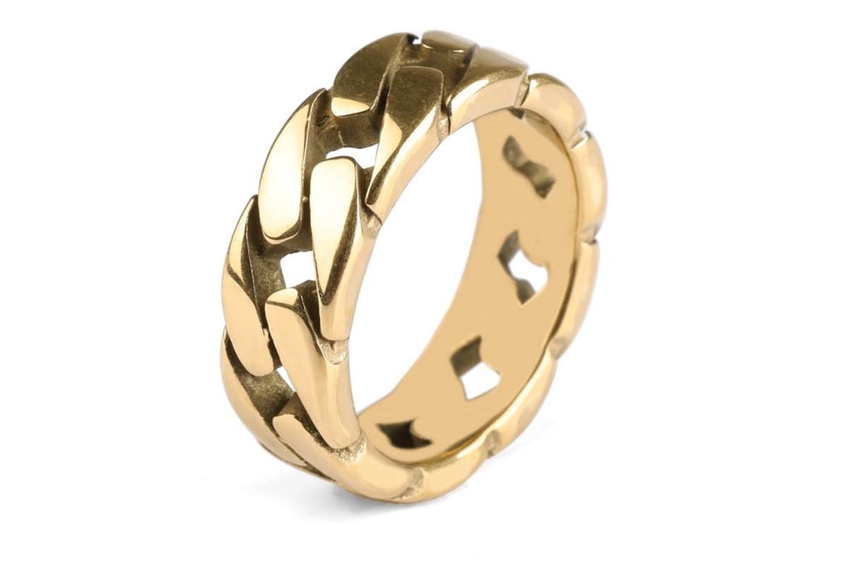 Di Lusso - Ring Kody - Stainless Steel - 14K Gouden Plating - Uniseks - 17.00 mm