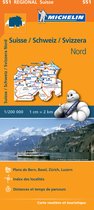 Regionale kaarten Michelin - Michelin Wegenkaart 551 Zwitserland Noord
