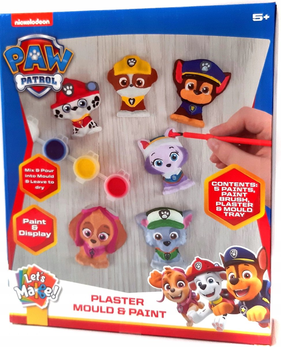 Figurine Paint Paw Patrol Chase - 14 x 19 cm - Peinture incluse - Avec  pinceau