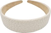 Haarband Diadeem Lederlook Fantasie Patroon Creme