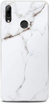 Backcover Marmerlook Hoesje Huawei P Smart 2019 Wit - Telefoonhoesje - Smartphonehoesje - Zonder Screen Protector