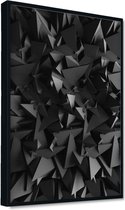 Akoestische panelen - Geluidsisolatie - Akoestische wandpanelen - Akoestisch schilderij AcousticPro® - paneel met abstracte achtergrond - Design 88 - basic - 100x70 - zwart- Wandde