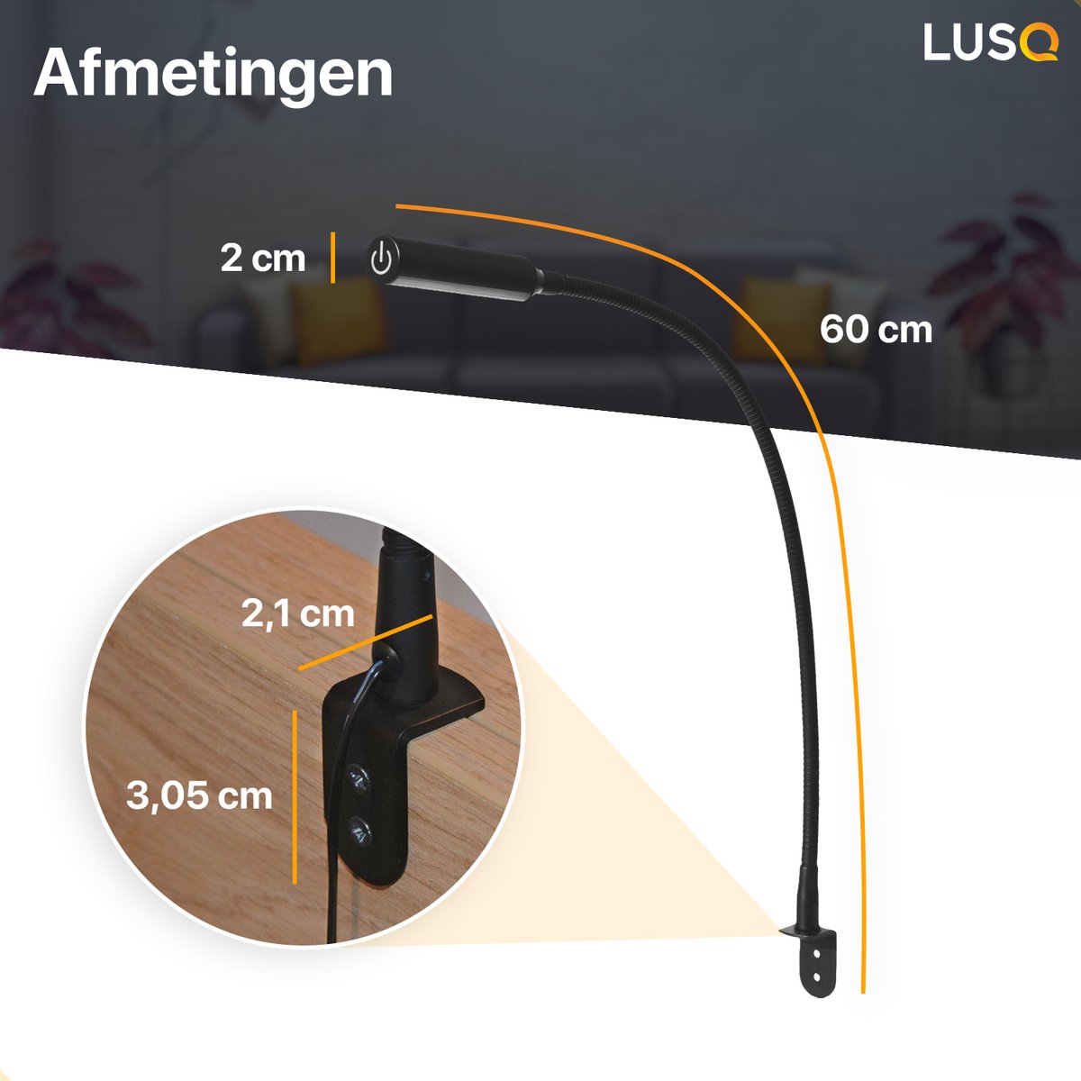 LUSQ LUSQ Bed Leeslamp - afbeelding 5