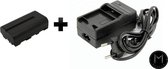 Mazuva NP-F550 Accu + Thuislader & Autolader set voor Sony camera | 2200mAh | Met LED-indicator | (o.a. voor ony NP-F550 570 750 770 930 950 FM55H FM500H QM71 QM91 QM71D, Neewer Led Video Lig