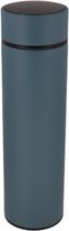 Thermosfles met led + Filter - Thermometer - 400 ml - Blauw - Theefles dubbelwandig met zeef/tea infuser/filter