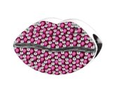 Tracelet - Zilveren bedels - Bedel lippen kus | Met roze zirkonia | 925 Sterling Zilver - Pandora compatible - Met 925 Zilver Certificaat - In Leuke cadeauverpakking - Valentijn ti