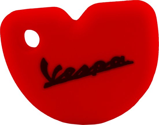 Rubber Sleutelhoesje Vespa Scooter Rood met Zwarte letters
