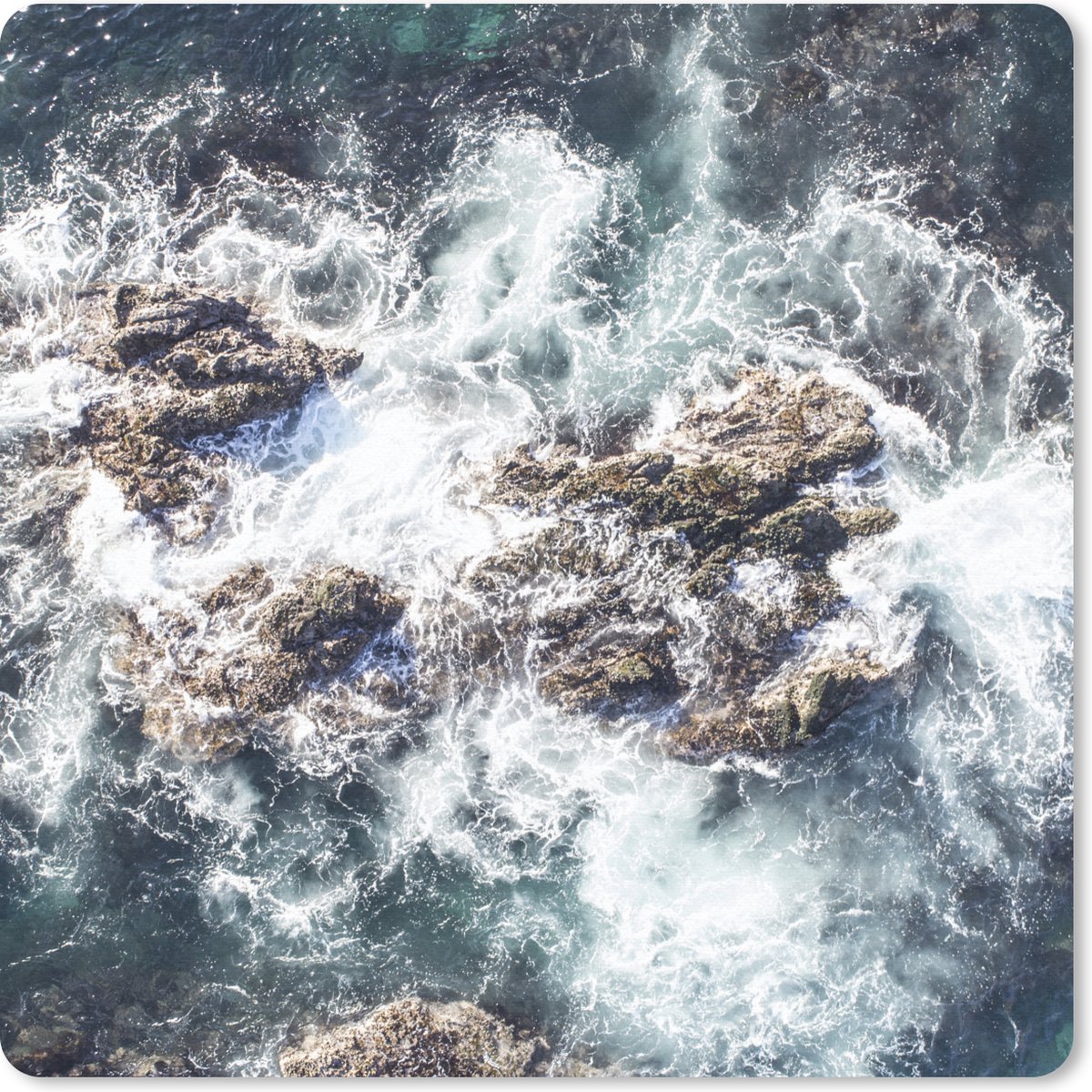 Muismat 20x20 cm - Mousepad Zee - Stenen - Water - Muismatten
