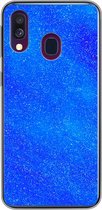 Geschikt voor Samsung Galaxy A40 hoesje - Blauw - Abstract - Design - Siliconen Telefoonhoesje