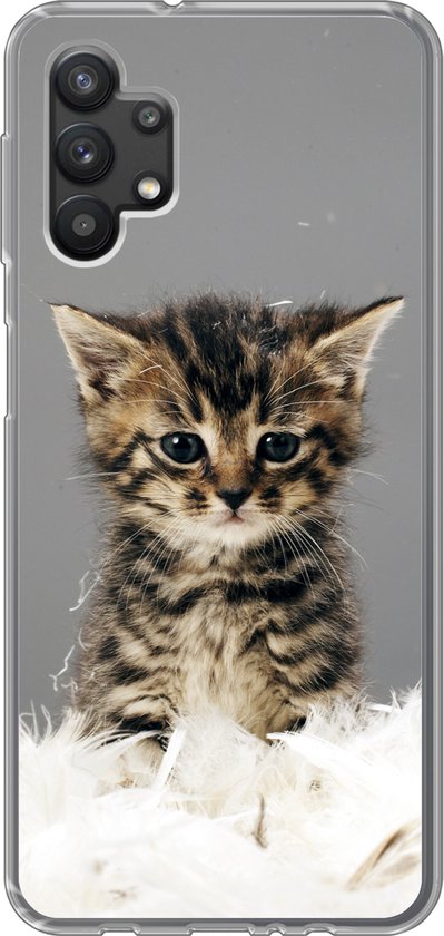 Coque Samsung Galaxy A32 5G - Chat - Chaton - Ressorts - Siliconen - Noël - Cadeaux - Cadeaux chaussures