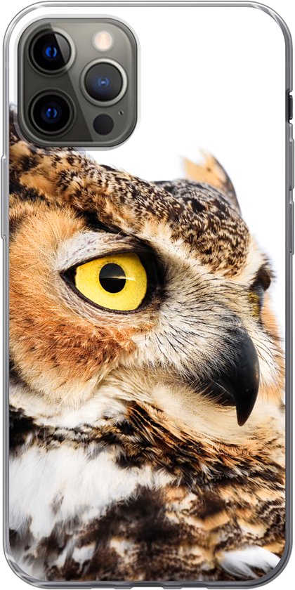 Coque iPhone 13 Pro - Hibou marron fond blanc - Siliconen - Noël - Cadeaux - Cadeaux chaussures