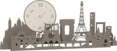 Arti e Mestieri - klok - metalen - wandklok - skyline Parijs - Paris