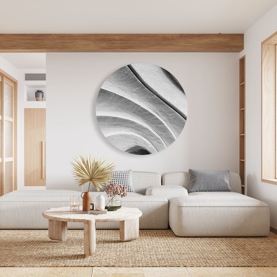 Artaza Dibond Cercle Mural Art Abstrait Pierres Rayées en Grijs - Ø 80 cm - Groot - Cercle Mural - Tableau Rond - Intérieur et Extérieur