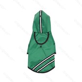 Double Striped Hooded regenjas L60Cm Army groen