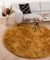 Rond hoogpolig vloerkleed velours Posh - goud 200 cm rond