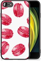 GSM Hoesje iPhone 7/8/SE 2020/2022 Hoesje Bumper met Zwarte rand Pink Macarons