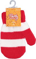 Feest baby handschoenenen | Rood|wit | one size | Baby feestkleding | Feestartikelen | Oeteldonk | Carnaval | Party | Apollo