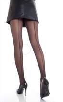 40 DENIER PANTY - GLANZEND - MET NAAD - ZWART - MAAT L/XL