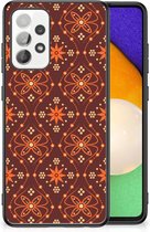 Leuk Case Geschikt voor Samsung Galaxy A52 | A52s (5G/4G) Smartphone Hoesje met Zwarte rand Batik Brown