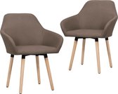 Decoways - Eetkamerstoelen 2 stuks stof bruin