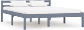 Decoways - Bedframe massief grenenhout grijs 120x200 cm