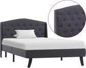 Decoways - Bedframe stof donkergrijs 100x200 cm