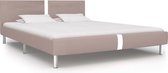 Decoways - Bedframe kunstleer cappuccino 180x200 cm