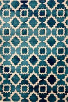 Aledin Carpets Patras - Vintage Vloerkleed 160x230 cm - Laagpolig - Tapijten woonkamer - Blauw