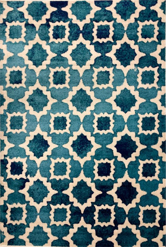 Aledin Carpets Patras - Vintage Vloerkleed 160x230 cm - Laagpolig - Tapijten woonkamer - Blauw