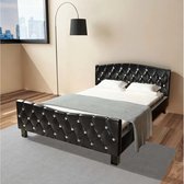 Decoways - Bed met matras kunstleer zwart 140x200 cm