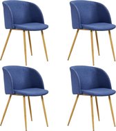 Decoways - Eetkamerstoelen 4 st stof blauw