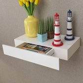 Decoways - Wandschap met lade zwevend MDF wit