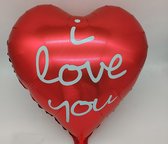 Ballon hart - ballonnen hartvorm - liefde - 2 x -Moederdag -Valentijnsdag - rood- i love you - doorsnede 45 cm