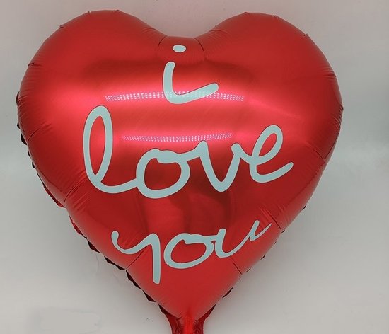 Ballon hart - hartvorm - liefde - Valentijnsdag - rood- i love you - doorsnede 45 cm