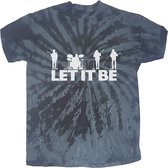 The Beatles Heren Tshirt -M- Let It Be Silhouette Zwart/Grijs