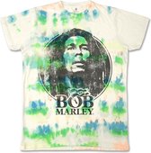 Bob Marley Heren Tshirt -S- Black & White Logo Multicolours