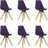 Decoways - Eetkamerstoelen 6 st lila