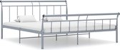 Decoways - Bedframe metaal grijs 160x200 cm