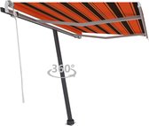 Decoways - Luifel vrijstaand handmatig uittrekbaar 350x250 cm oranje bruin